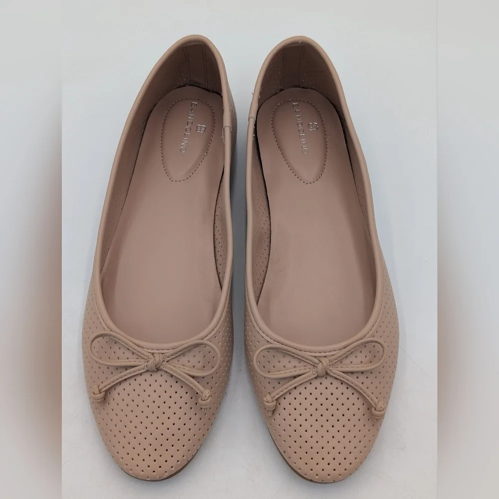 Bandolino Paprika Sz 11M Perforated Breathable Nude Comfy Slip-On Ballet Flats